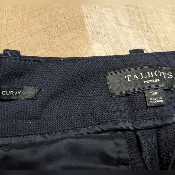 Talbots Petites Curvy Navy Blue Cropped Pants - Picture 7 of 8